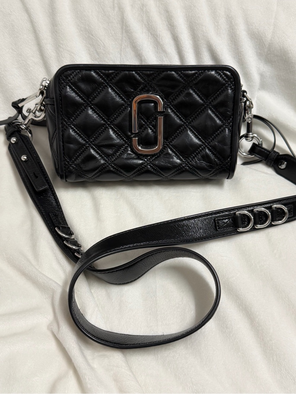 Marc Jacobs Black Quilted Softshot 21 Silver Hardware